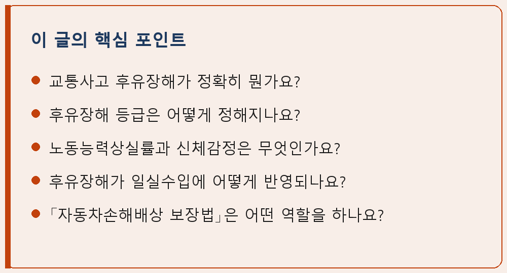 교통사고 관련 이 글의 핵심 포인트 요약 이미지