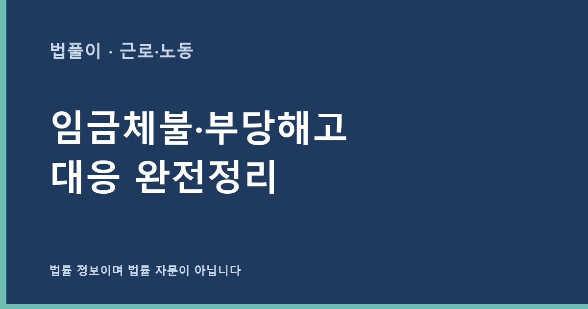 임금체불·부당해고 대응 완전정리 대표 이미지